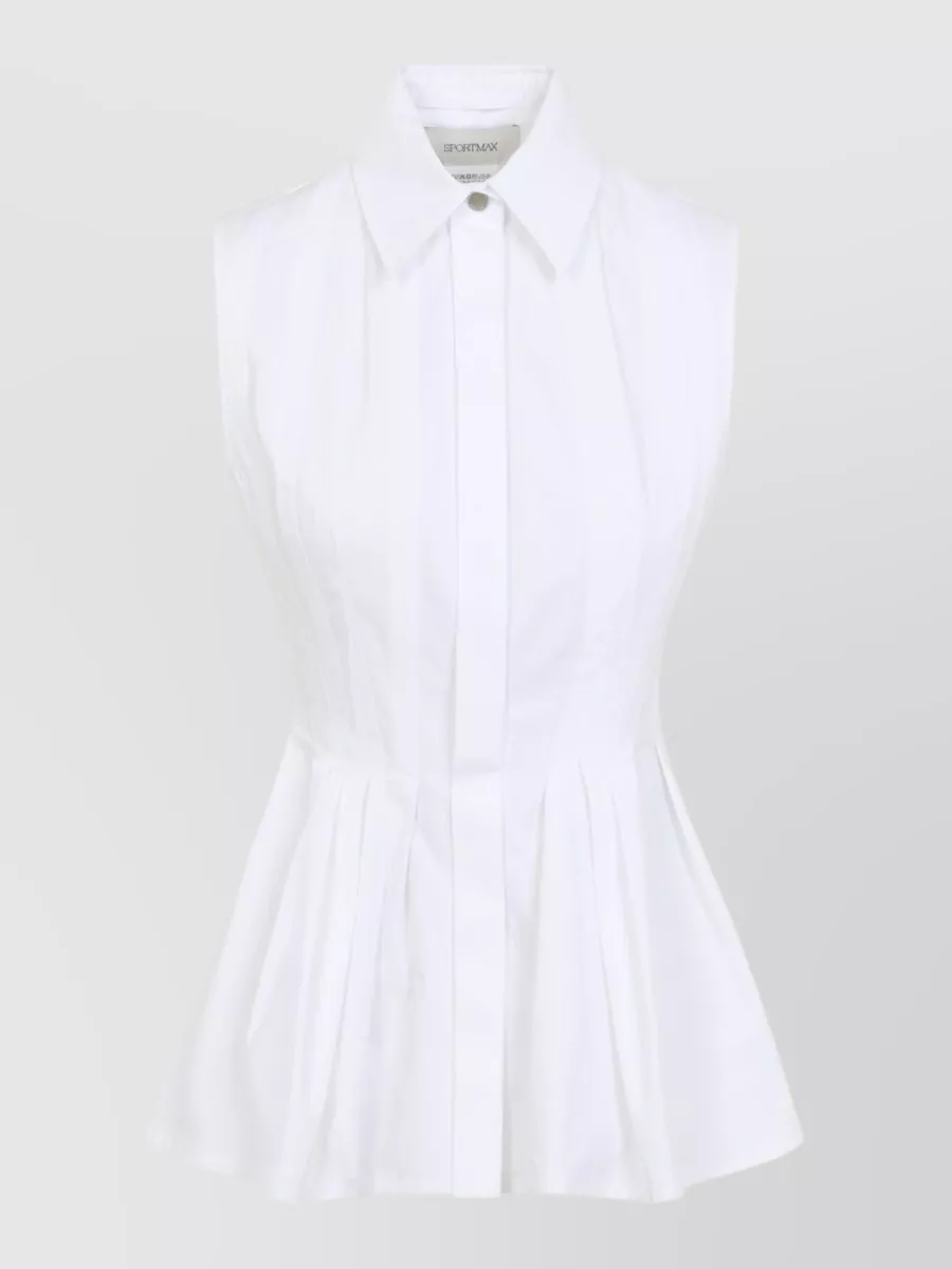 Sportmax Cotton Sleeveless Peplum Blouse