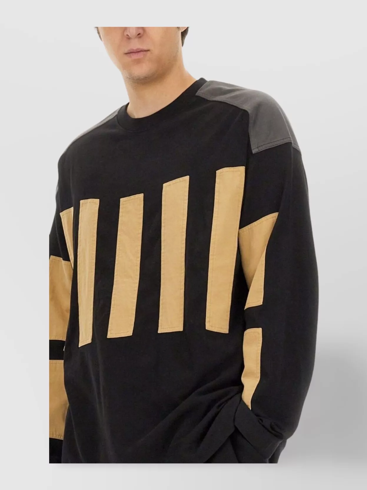 Dries Van Noten Color Block Crew Neck Sweatshirt