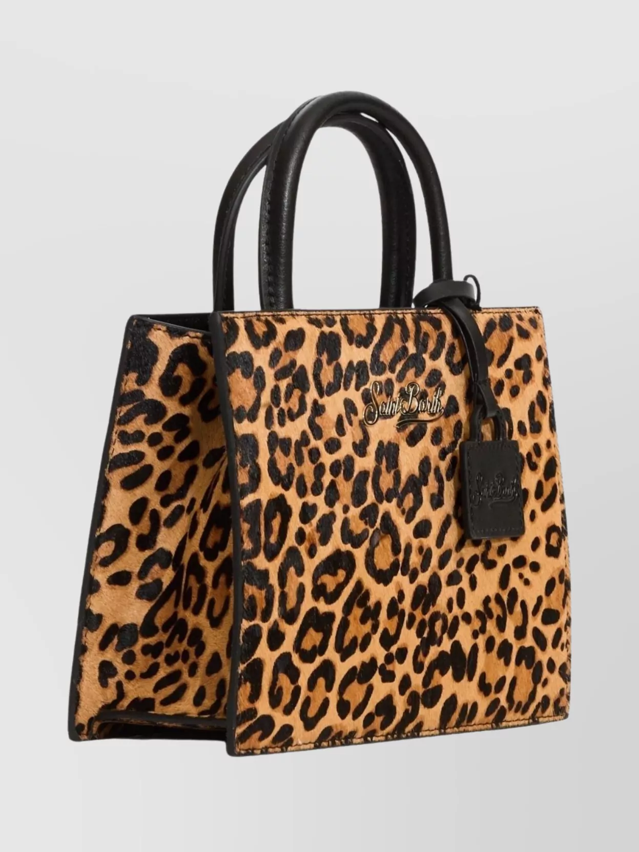 Mc2 Saint Barth Mini Shopper Tote Featuring Leopard Print