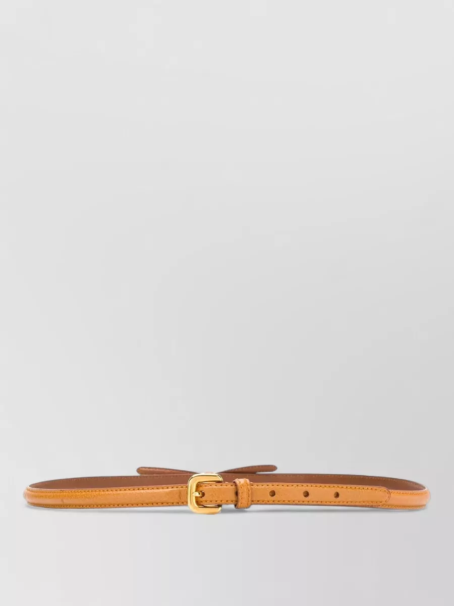 Prada leather bow detail slim belt
