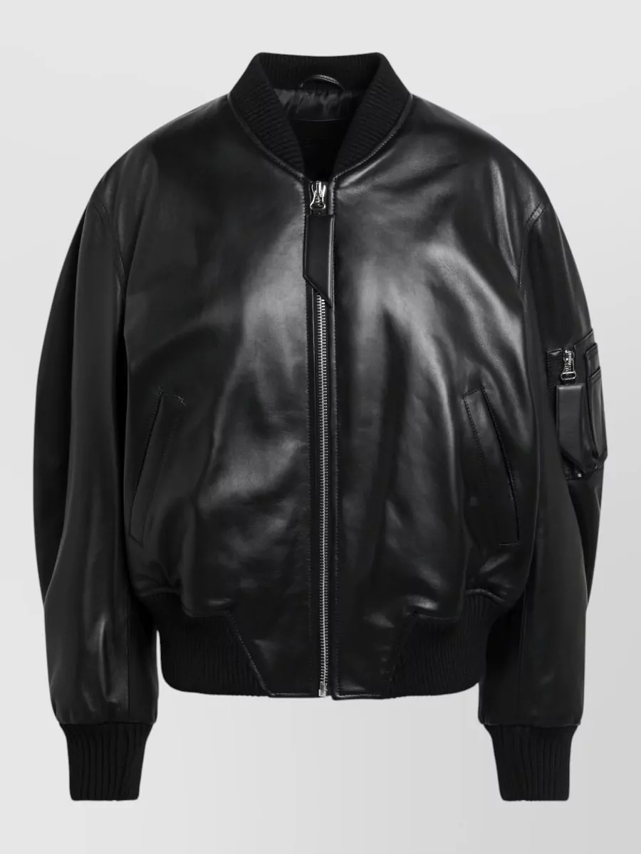 The Attico Leather bomber jacket