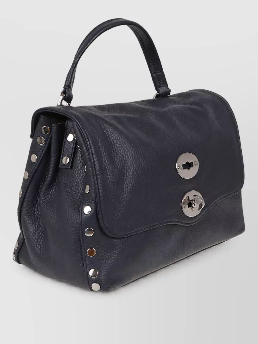 Zanellato Calf Leather Studded Shoulder Bag