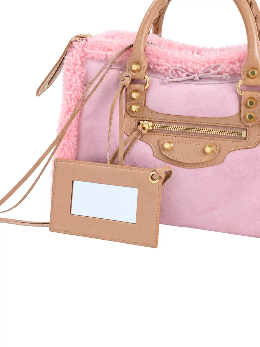 Balenciaga Le City Small Shearling Tote Bag