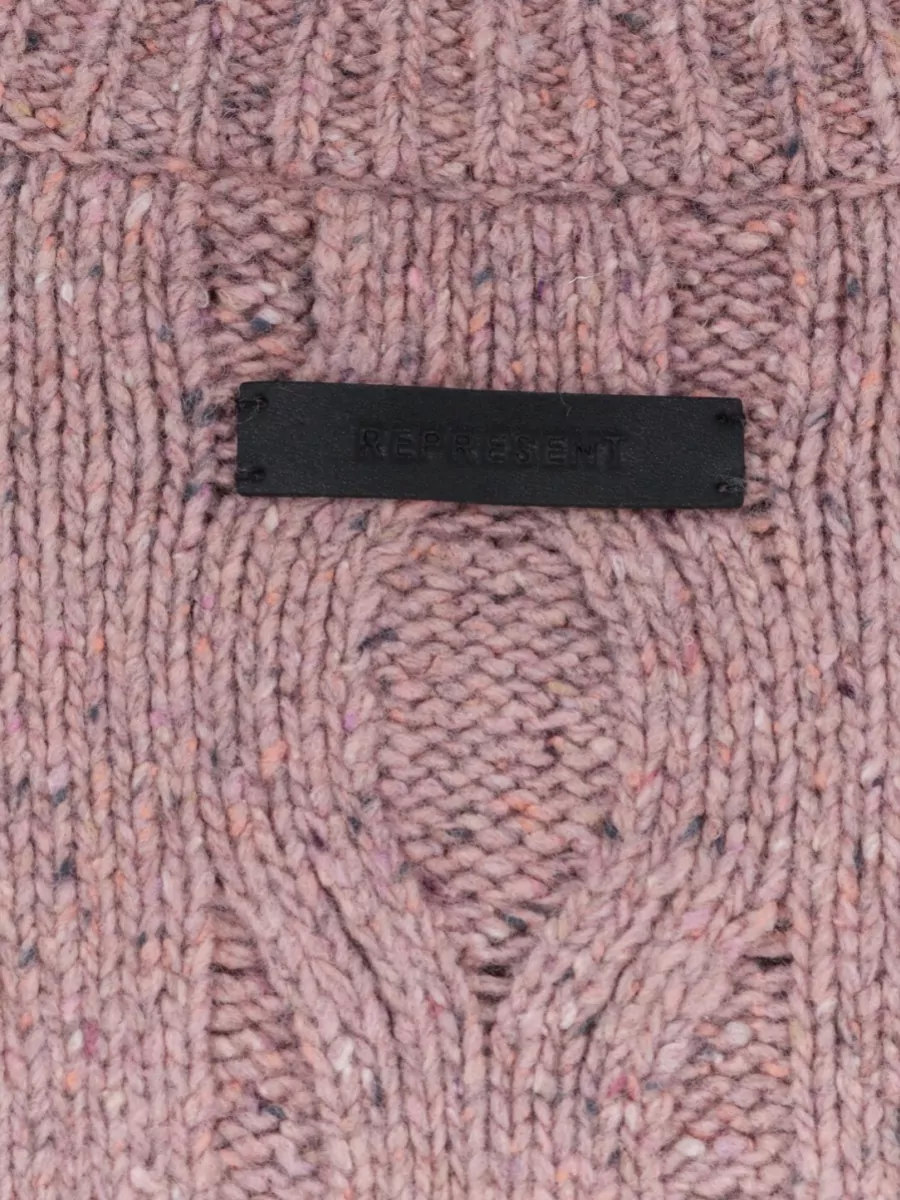 Represent Cable-Knit Distressed Wool-Blend Jumper