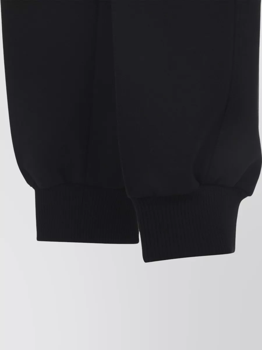 Lanvin Virgin Wool Track Trousers Ribbed Cuffs