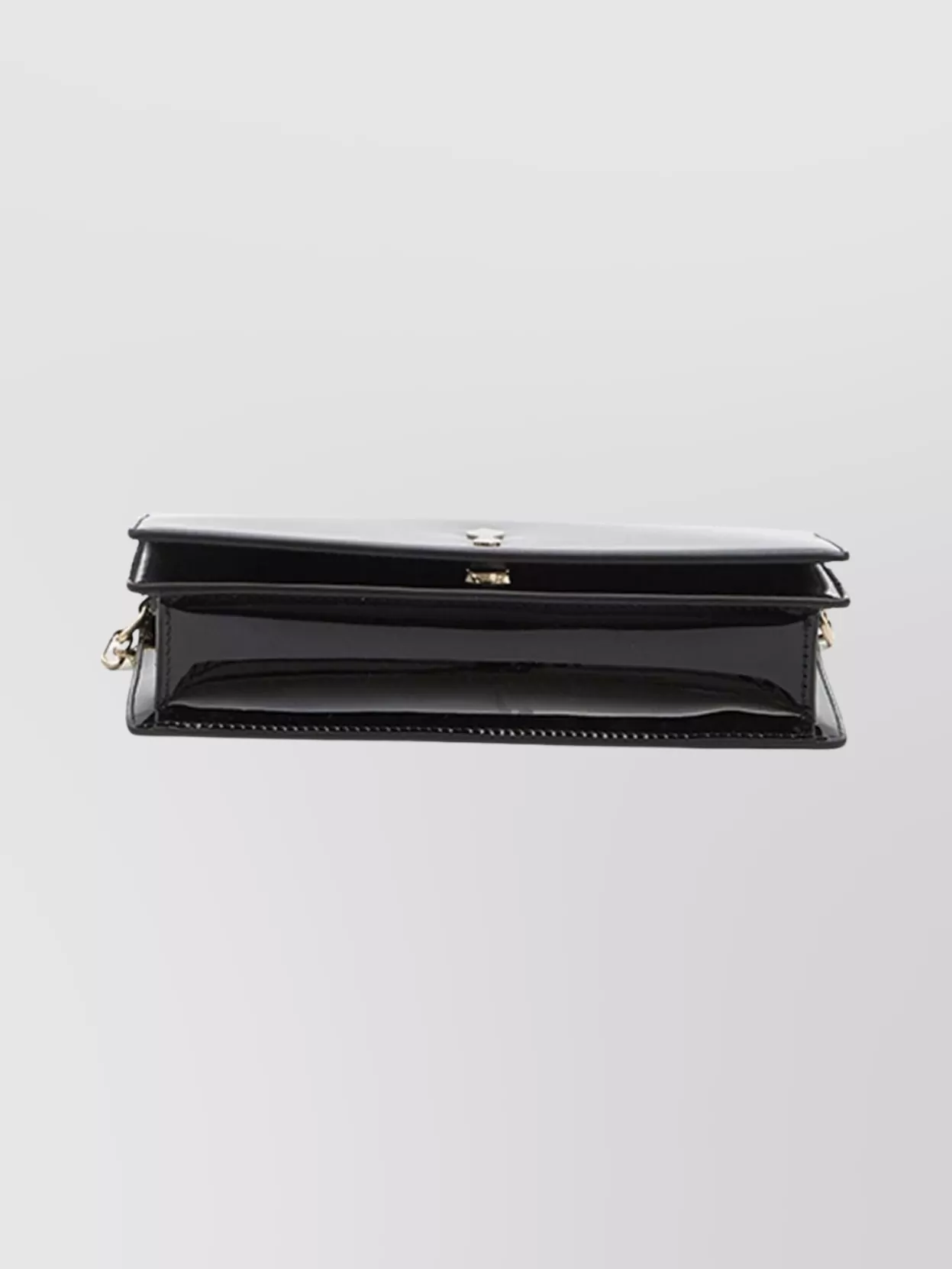 Christian Louboutin Rectangular Patent Clutch Featuring Chain Strap In Black
