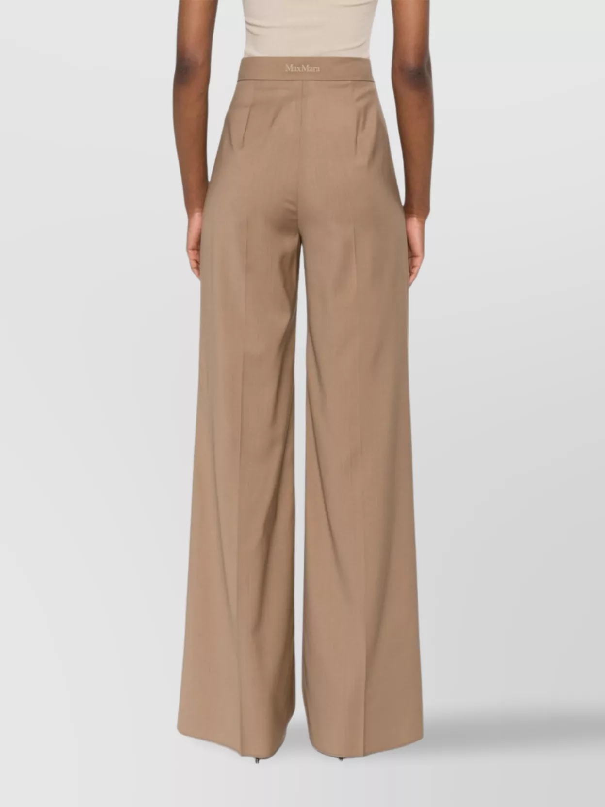 Max Mara Straight Leg Trousers High Waist In Neutral