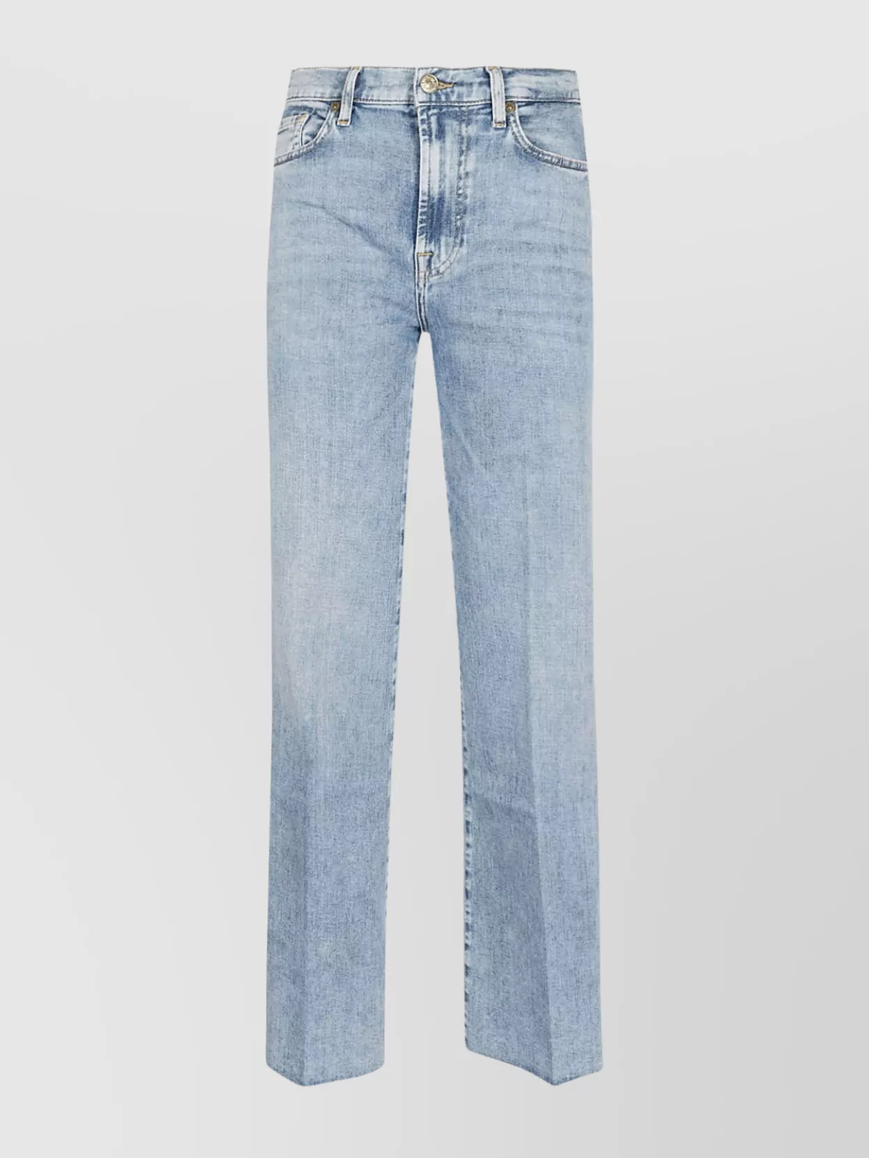 Shop 7 For All Mankind Tailored Denim Trousers Stitching Contrast