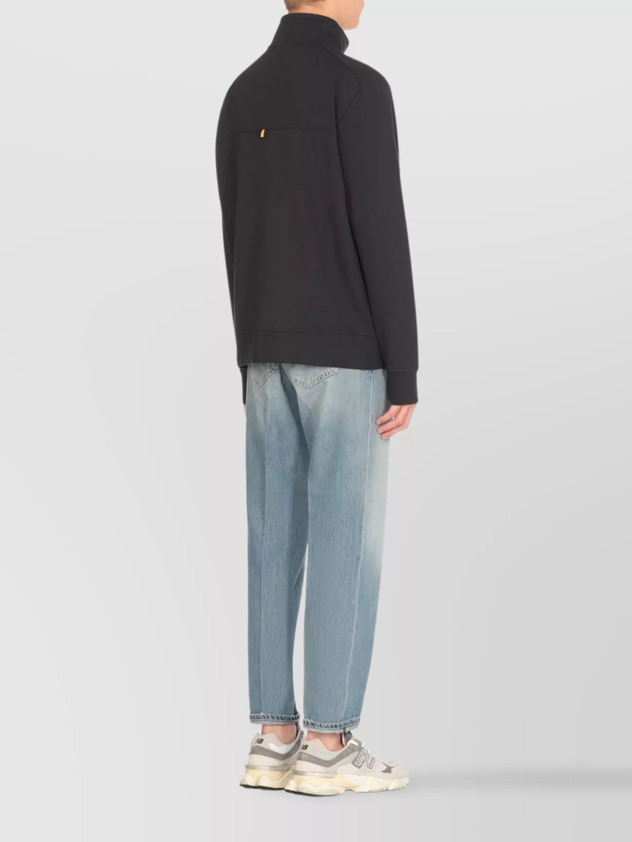 K-way Short High Neck Ribbed Cuffs Jacket In Black