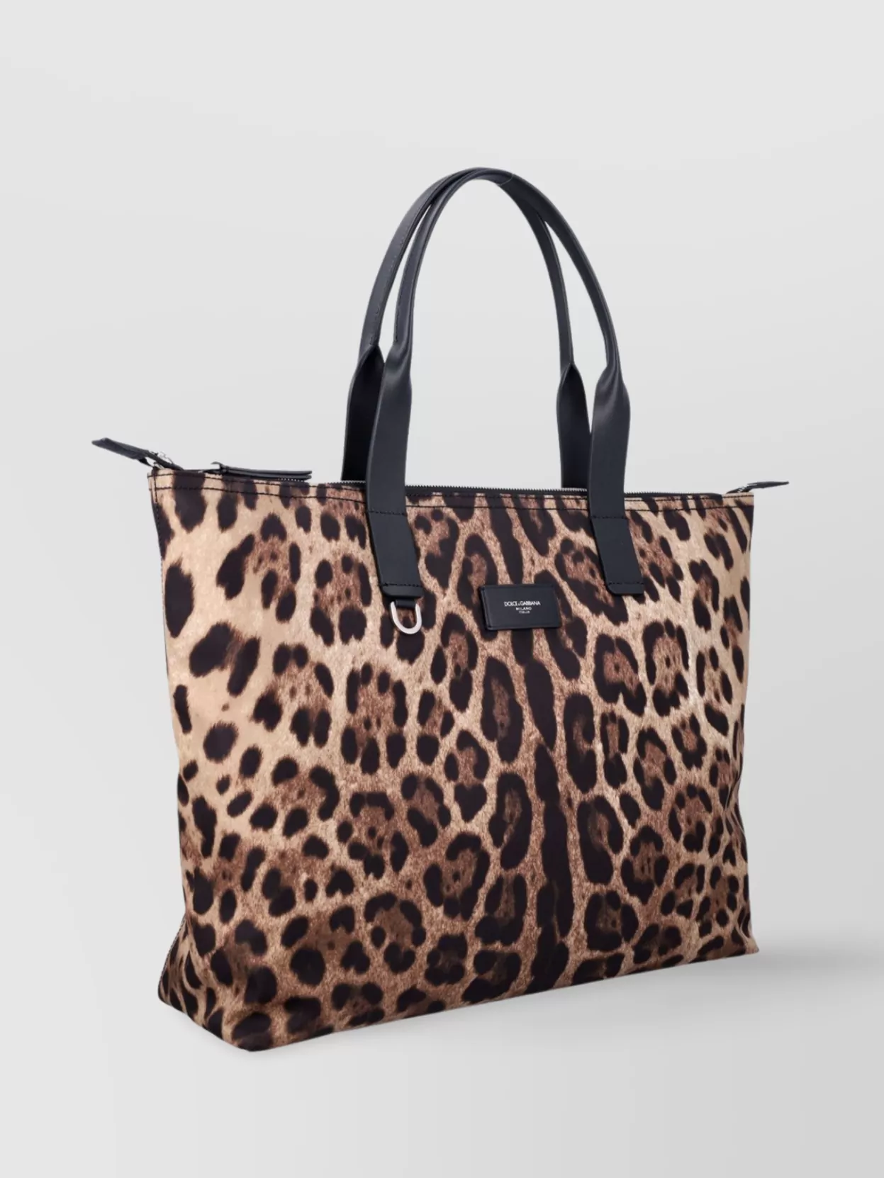 Dolce & Gabbana Leo Print Rectangular Tote Handles