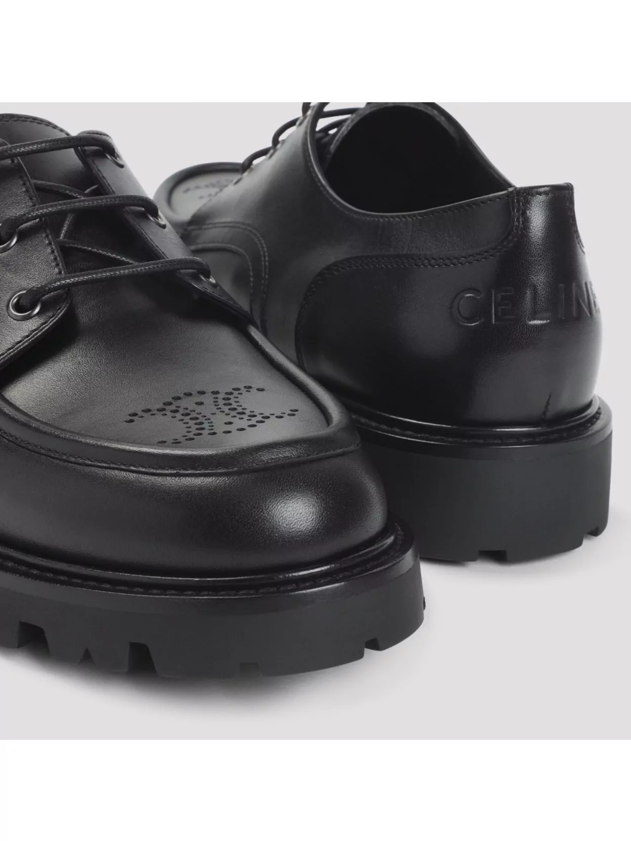 Celine Derby Shoes With Chunky Sole And Round Toe