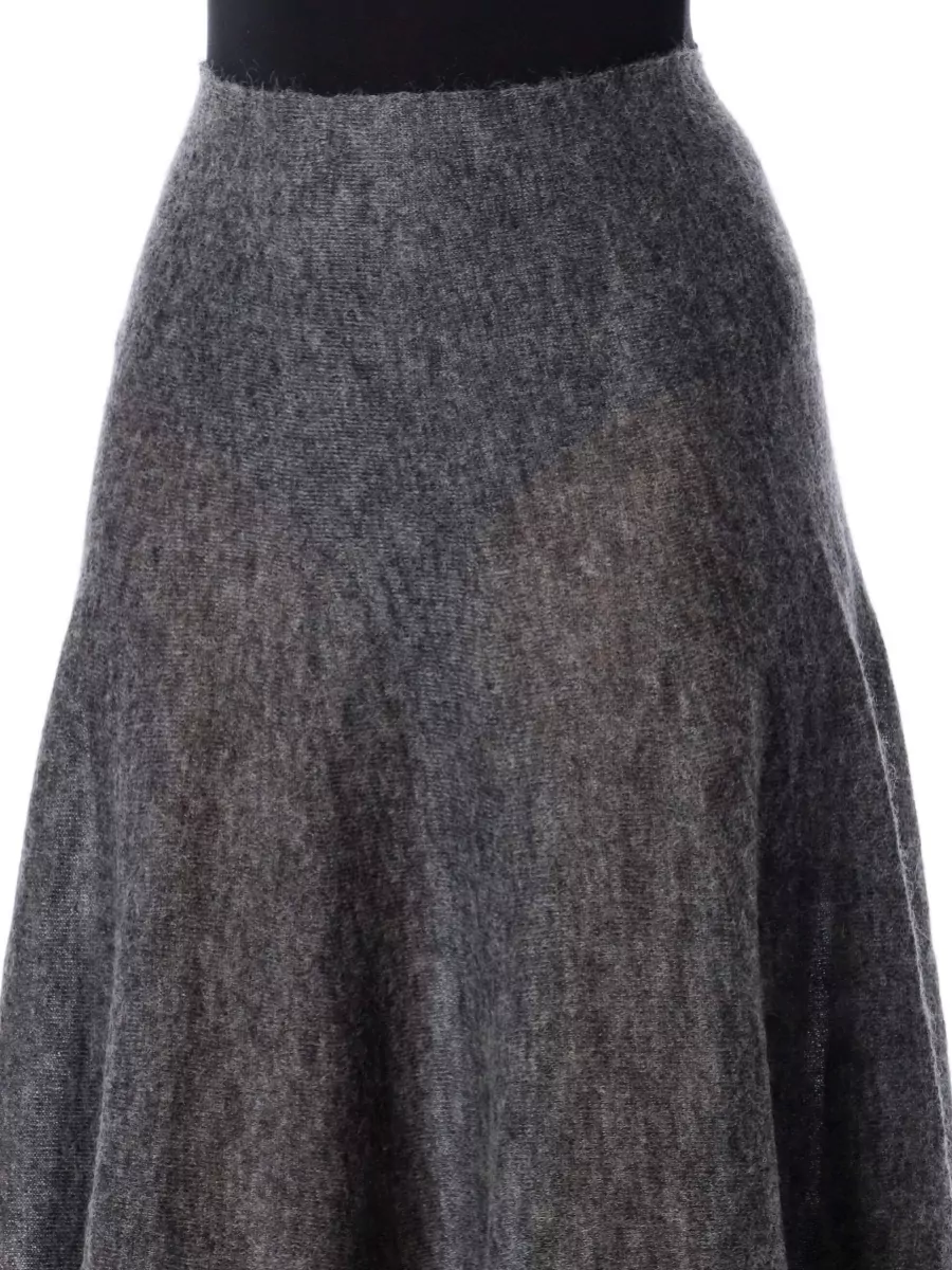 Alaïa Flared Midi Skirt In Mohair Knit