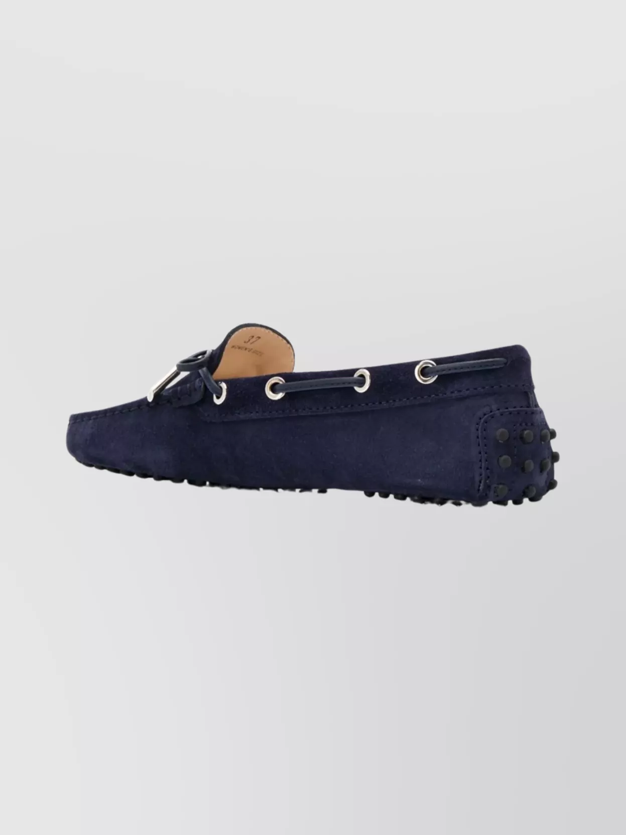 Tod's Suede Loafers With Bow And Metal Eyelets