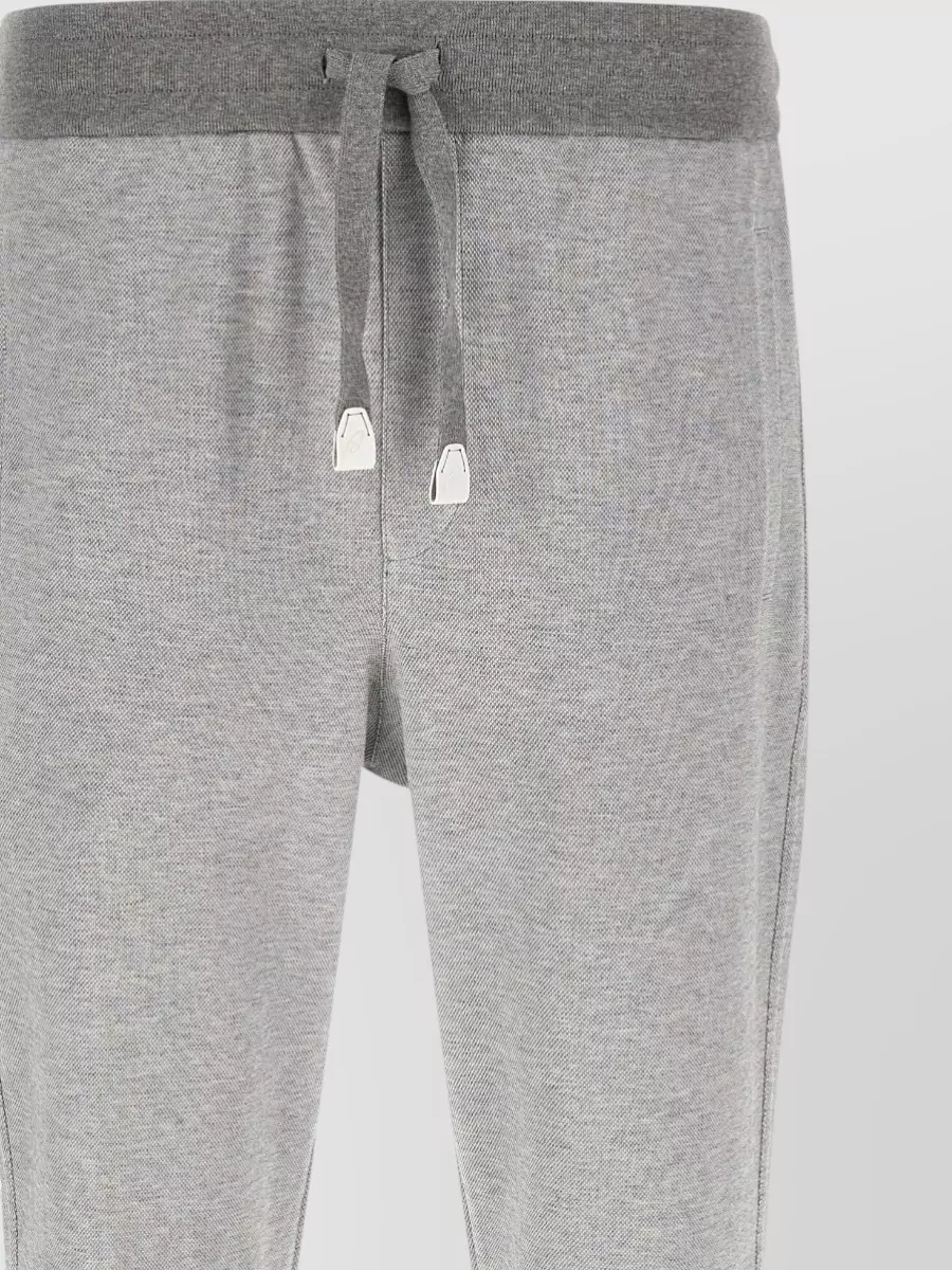 Brioni Cotton Piqué Jogger Trousers Back Pocket