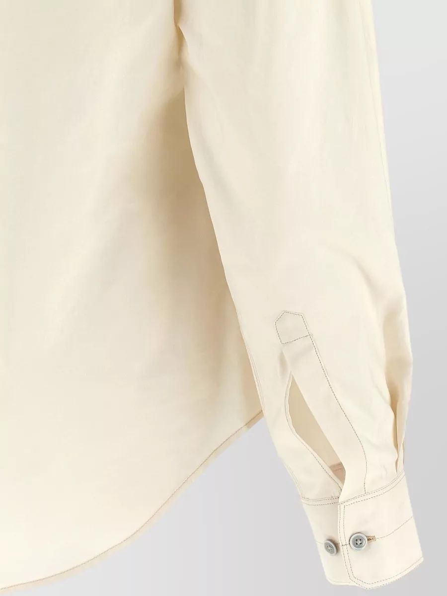 Lemaire Silk Cotton Pointed Collar Shirt