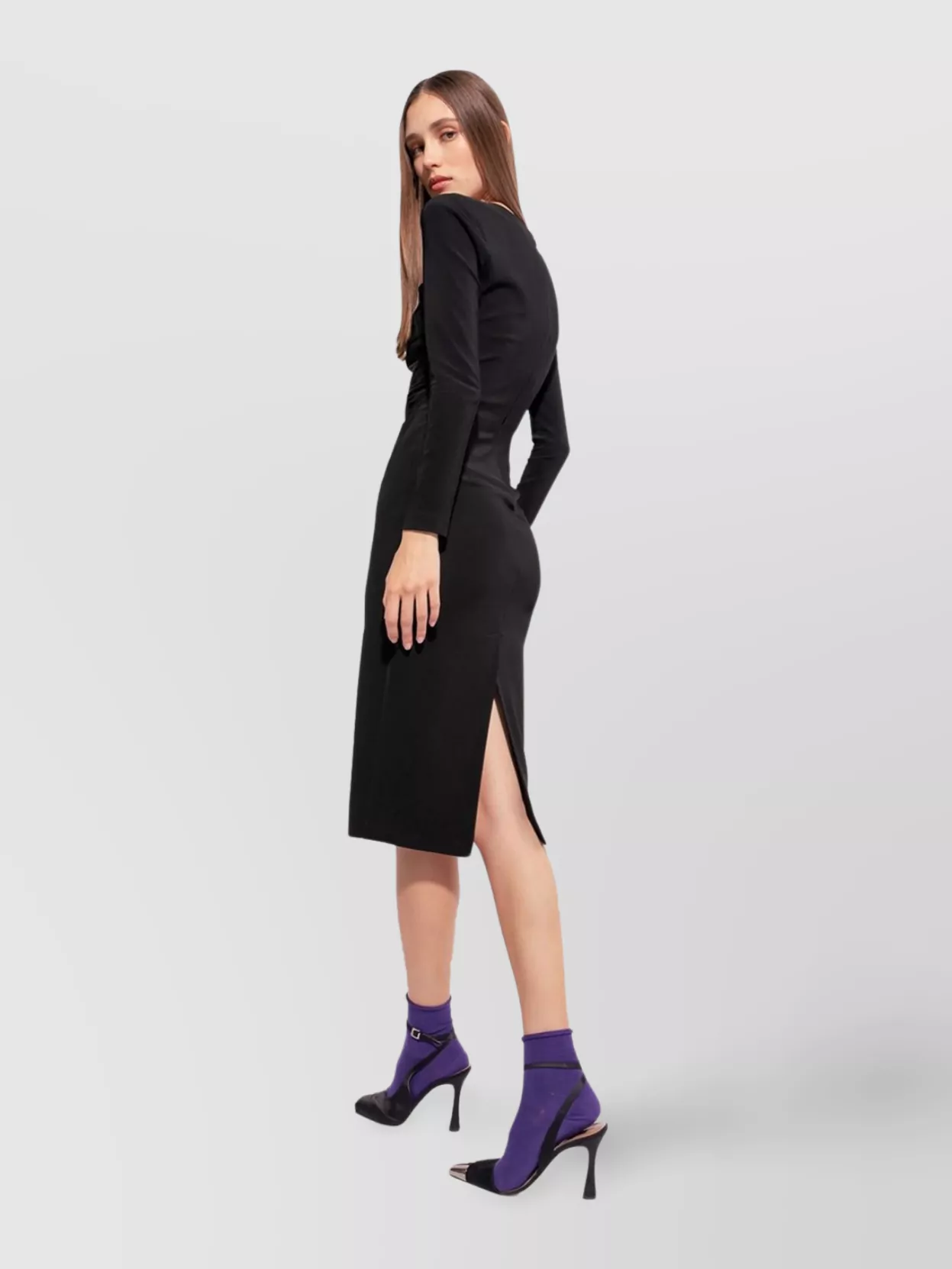 Pinko Sleeve Knee-Length Fitted Cut-Out Back Slit