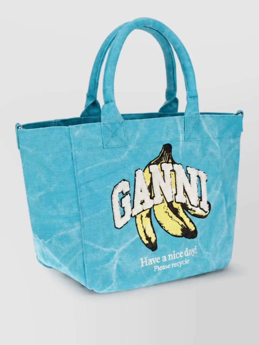 Ganni cabas recycled cotton beach bag