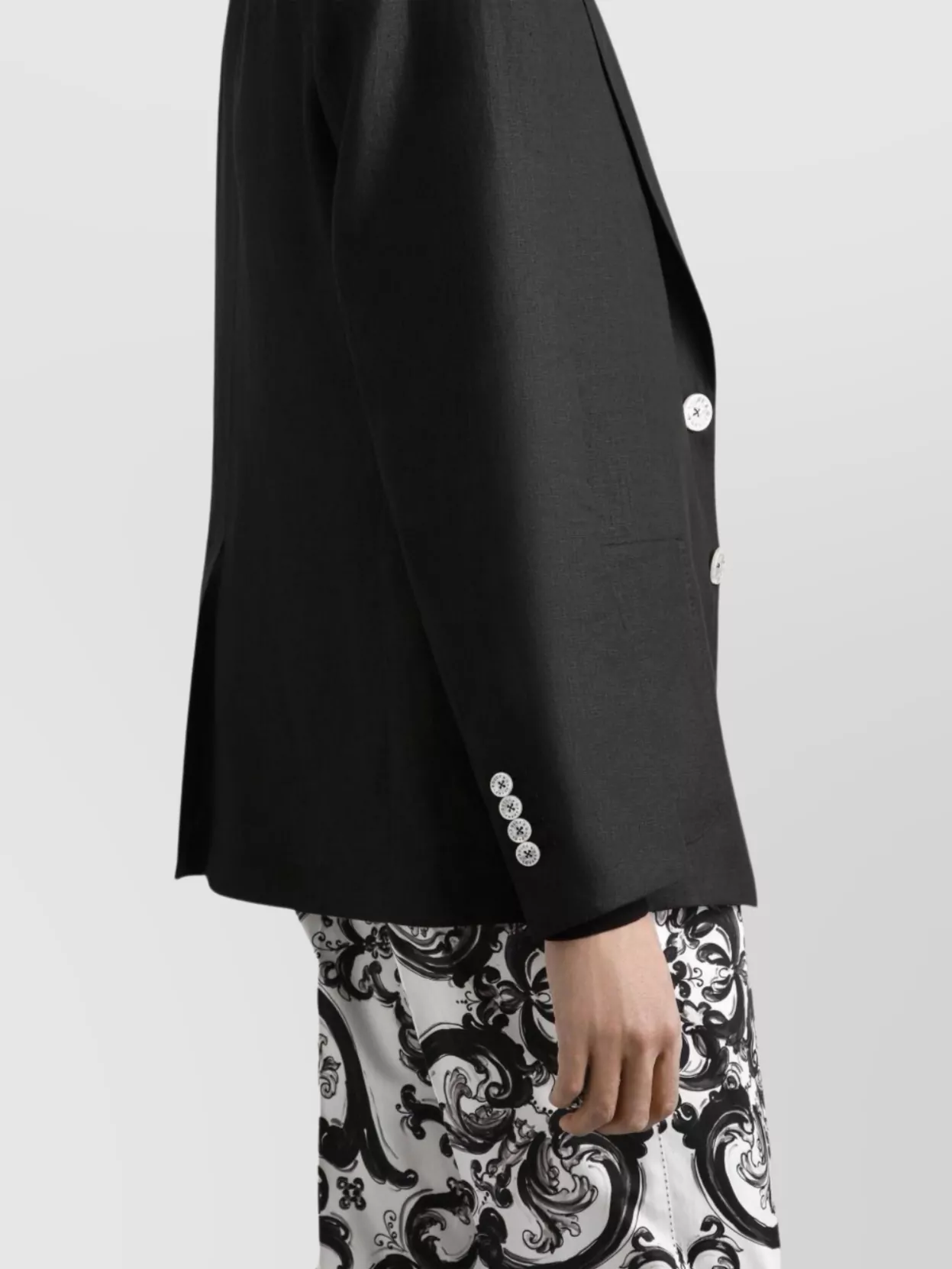Dolce&Gabbana Linen Jacket Portofino Shape Rounded Lapels