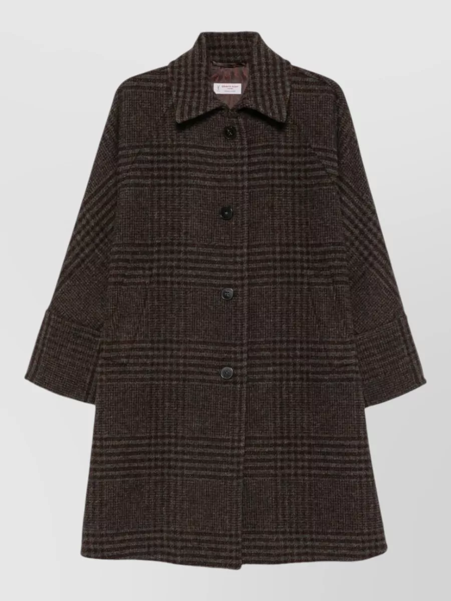 Alberto Biani Checked wool midi coat