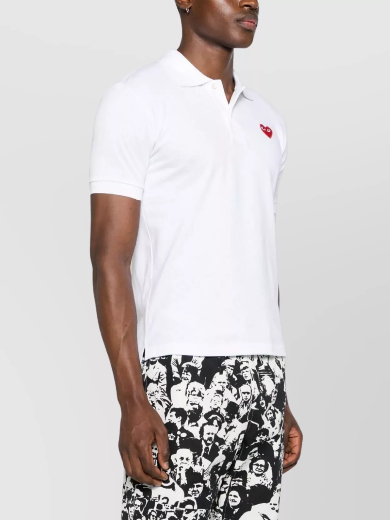 Comme Des Garçons Play Emblem Polo T-Shirt Buttoned Placket