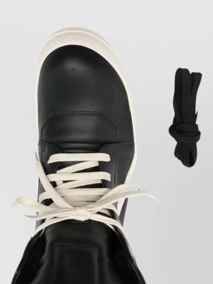 Rick Owens Leather Geobasket High-Top Sneakers