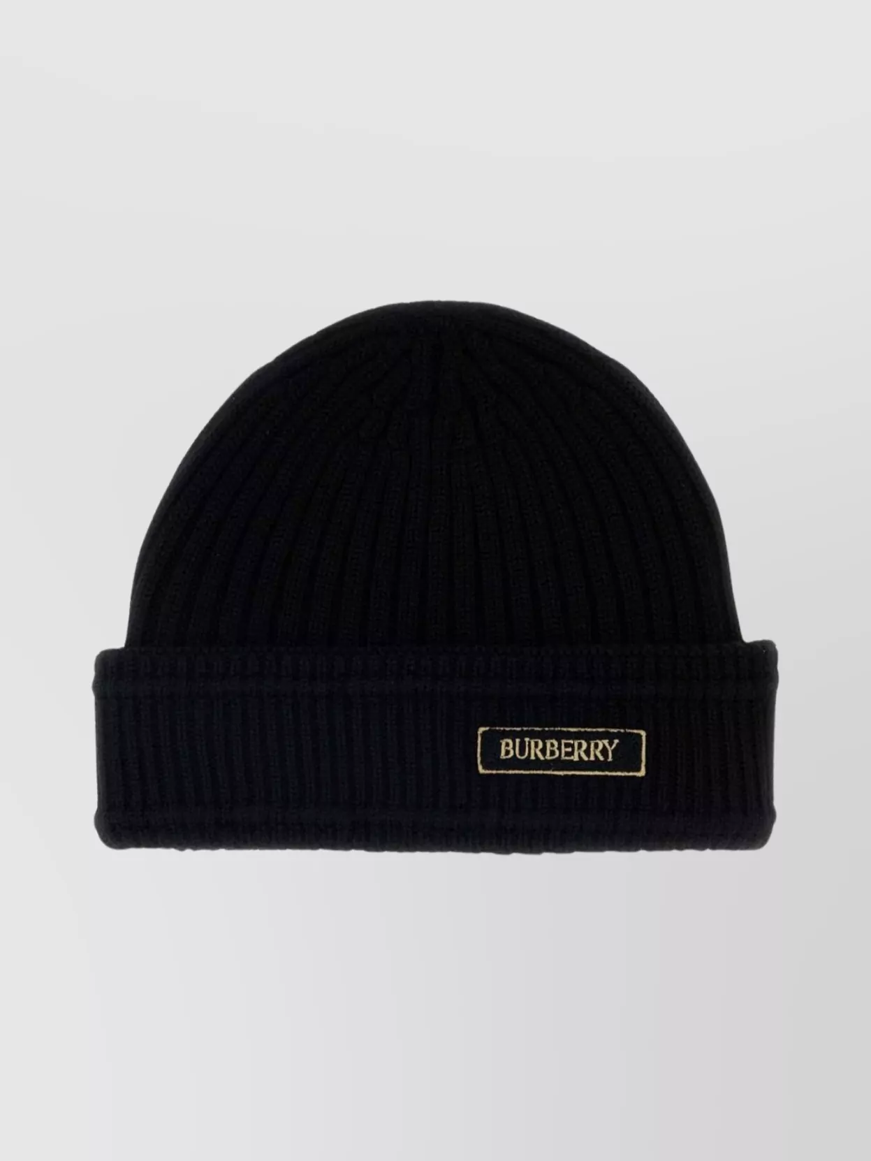 Burberry Ribbed Wool Beanie Turn-up Brim