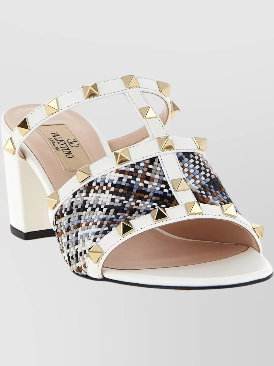 Valentino Garavani Rockstud Raffia Mules
