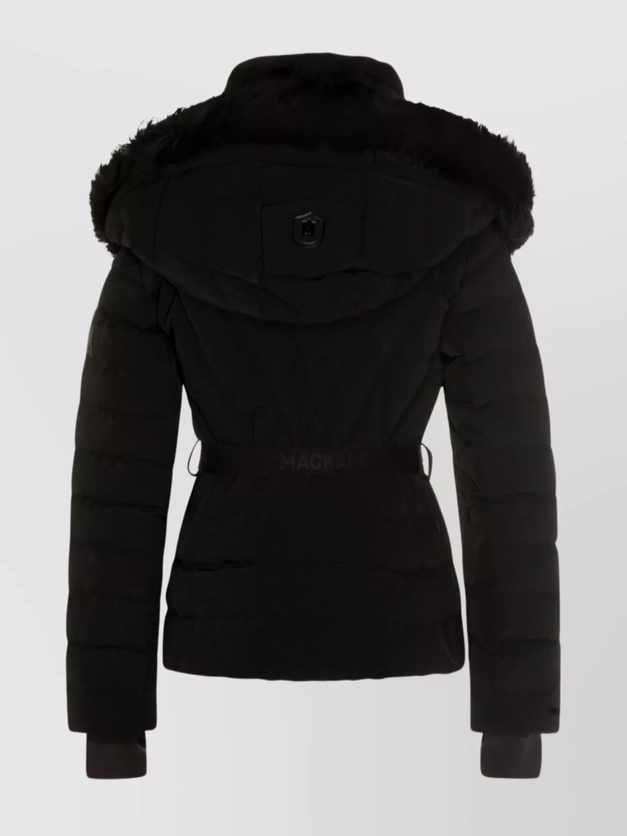Mackage Quilted Down Jacket Belted Waist In Black