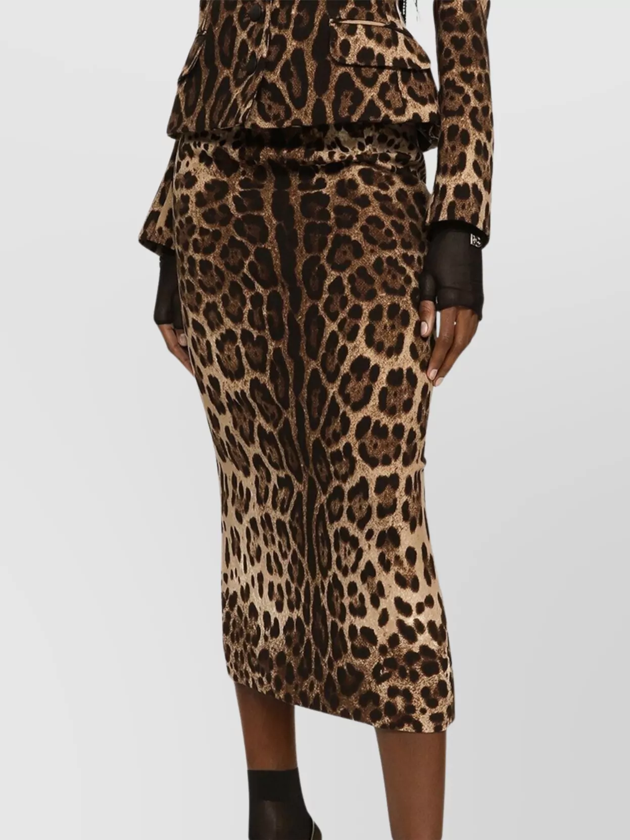 Dolce&Gabbana High-Waisted Leopard Print Pencil Skirt
