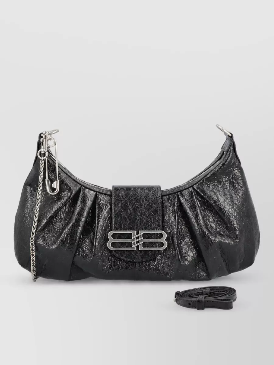 Balenciaga pamela small leather clutch bag