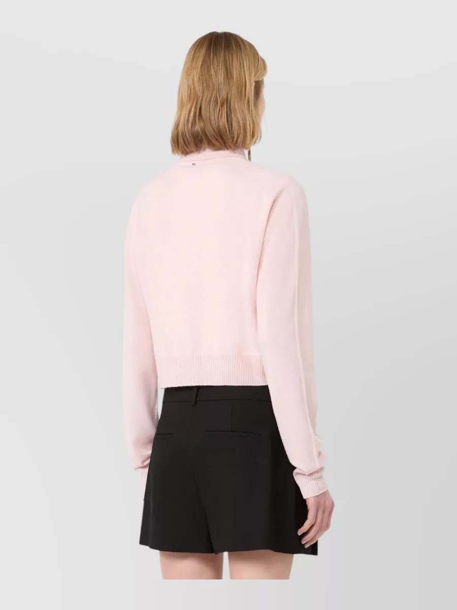Sportmax Virgin Wool Ribbed Hem Regular-Fit Cardigan