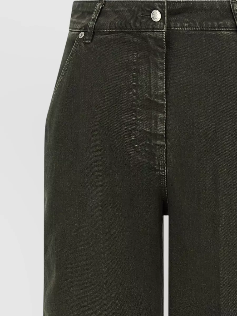 Nude High-Rise Wide-Leg Jeans
