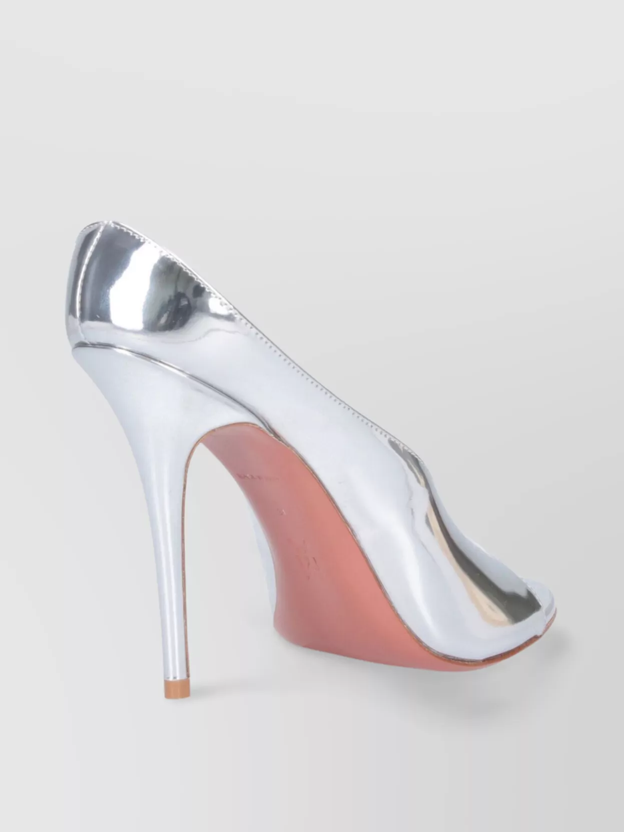 Amina Muaddi Shiny Peep Toe High Heel Pumps