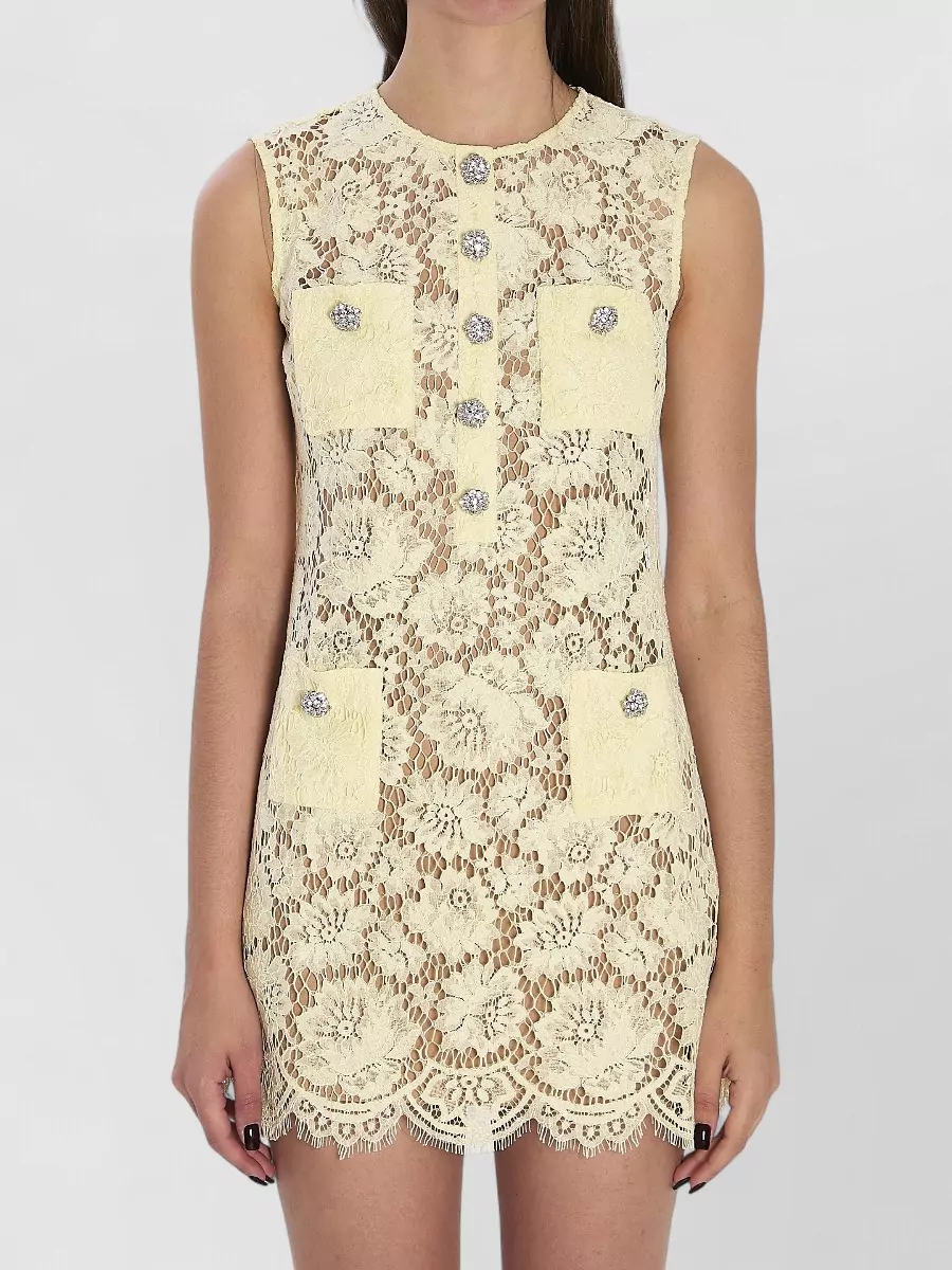 Self-Portrait Lace Sleeveless Fitted Mini Dress