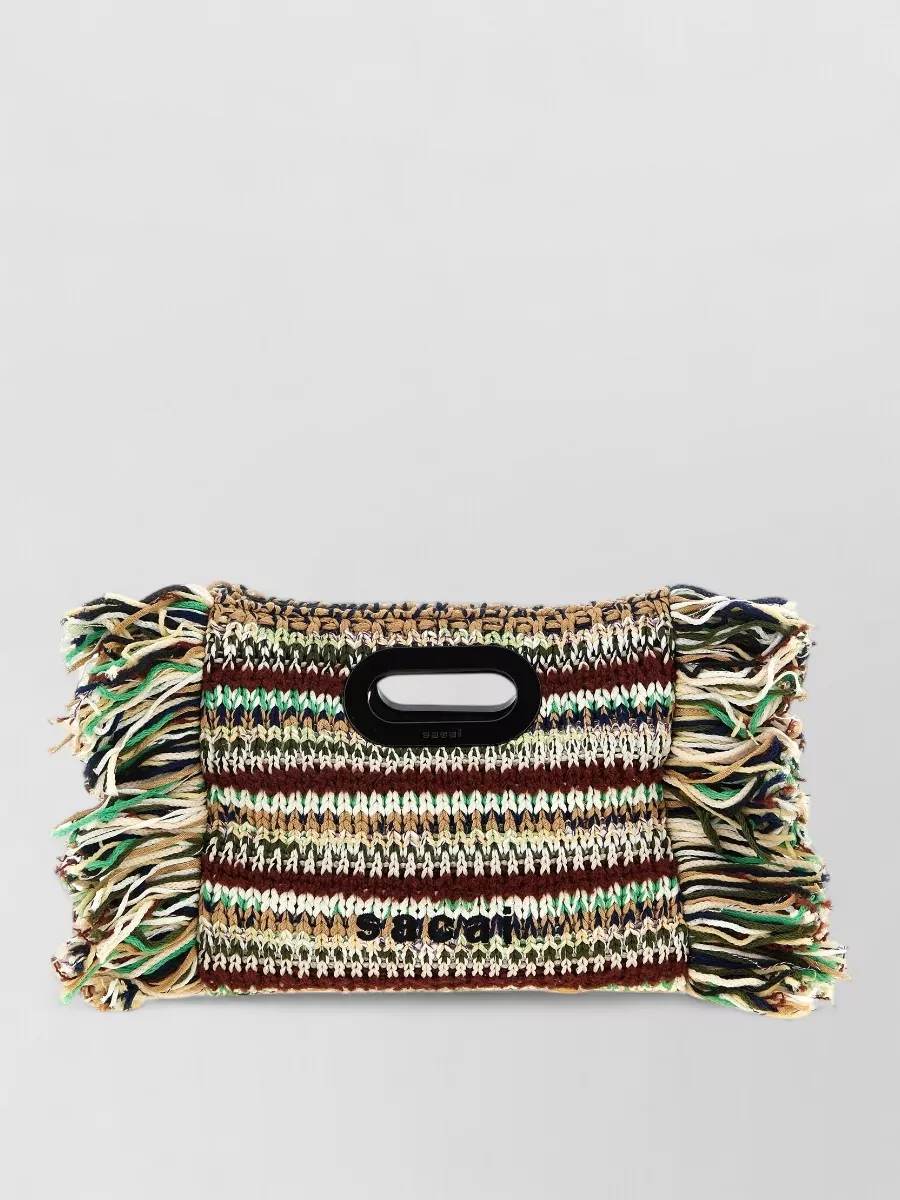 Sacai small fringe beach bag