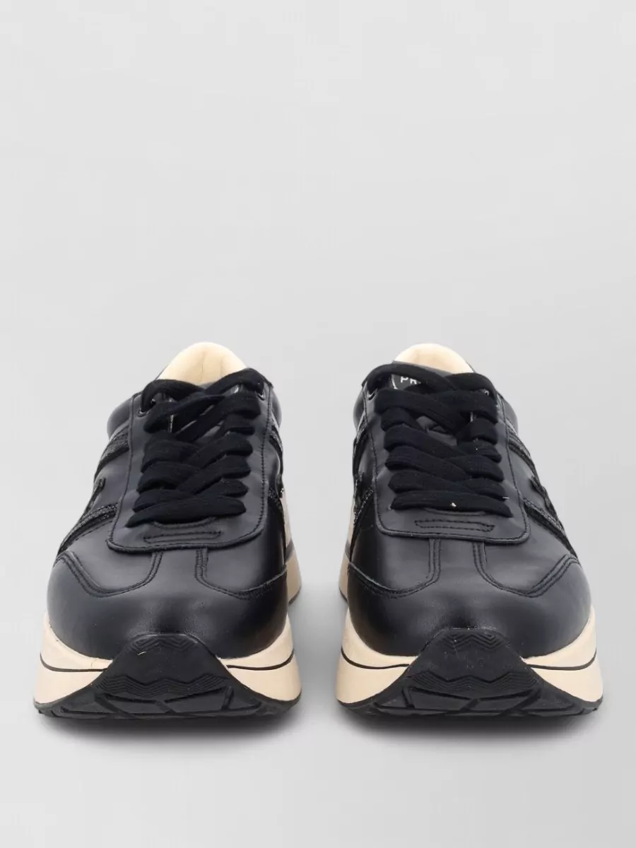 Premiata leather lace-up sneakers