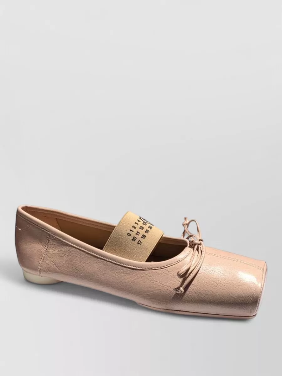 Mm6 Maison Margiela leather square-toe ballerina flats