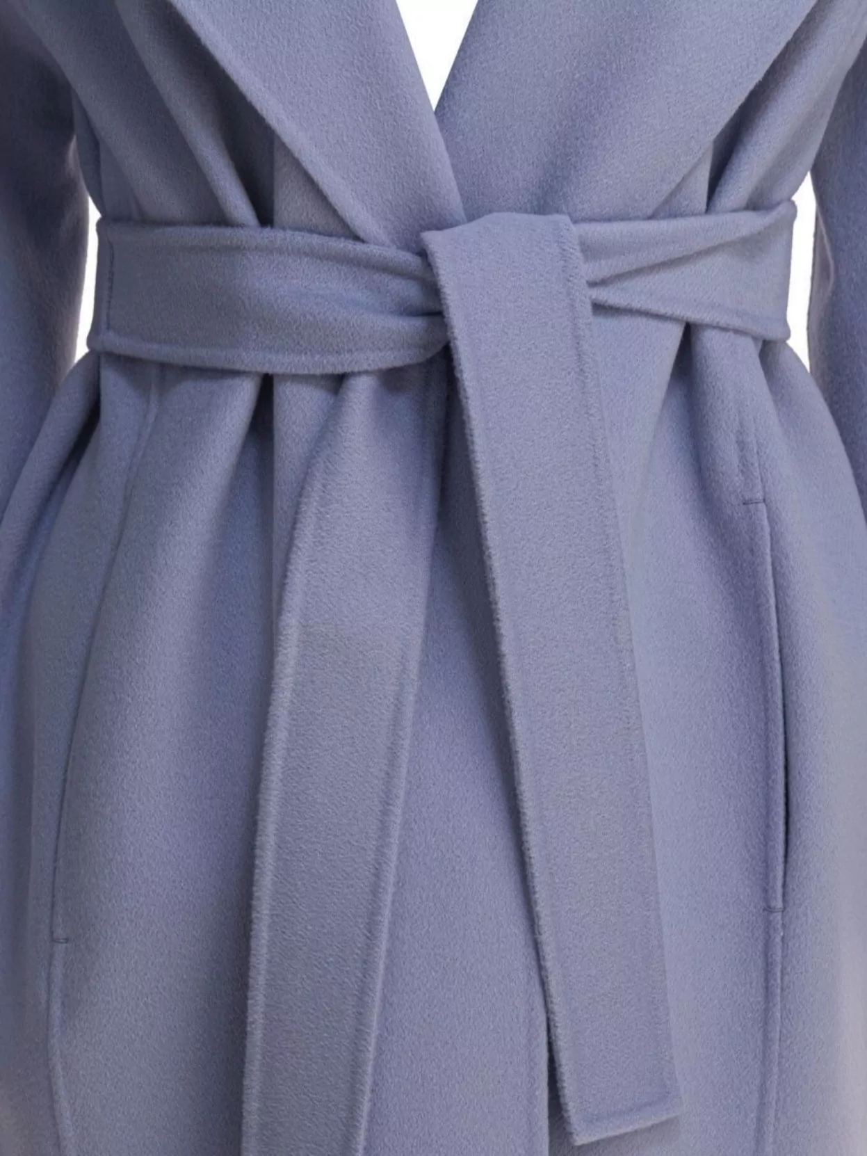 S Max Mara Waist Belted Shawl Collar Side Pockets Sleeves