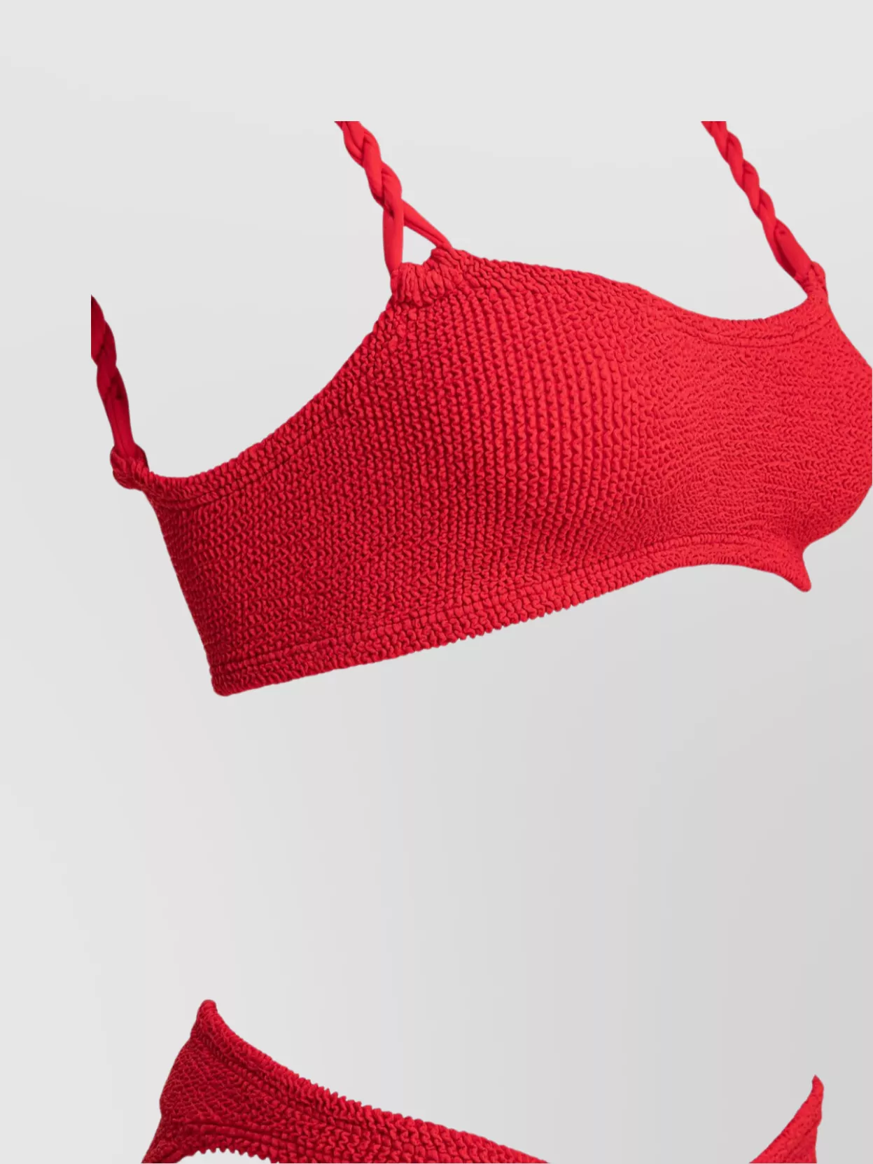 Hunza G Braided Straps Textured Fabric Bikini Set