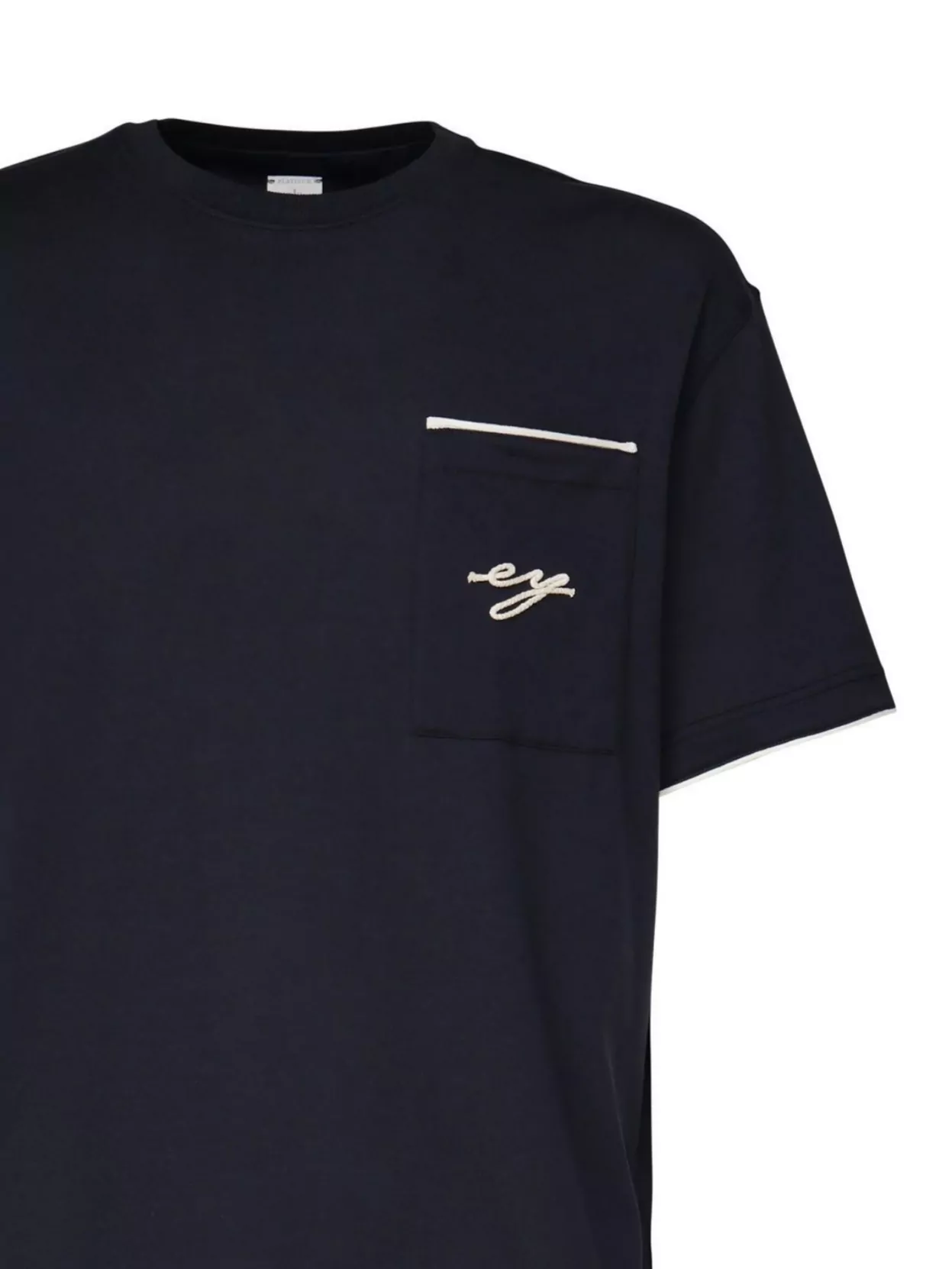 Eleventy Embroidered Cotton Pocket T-Shirt