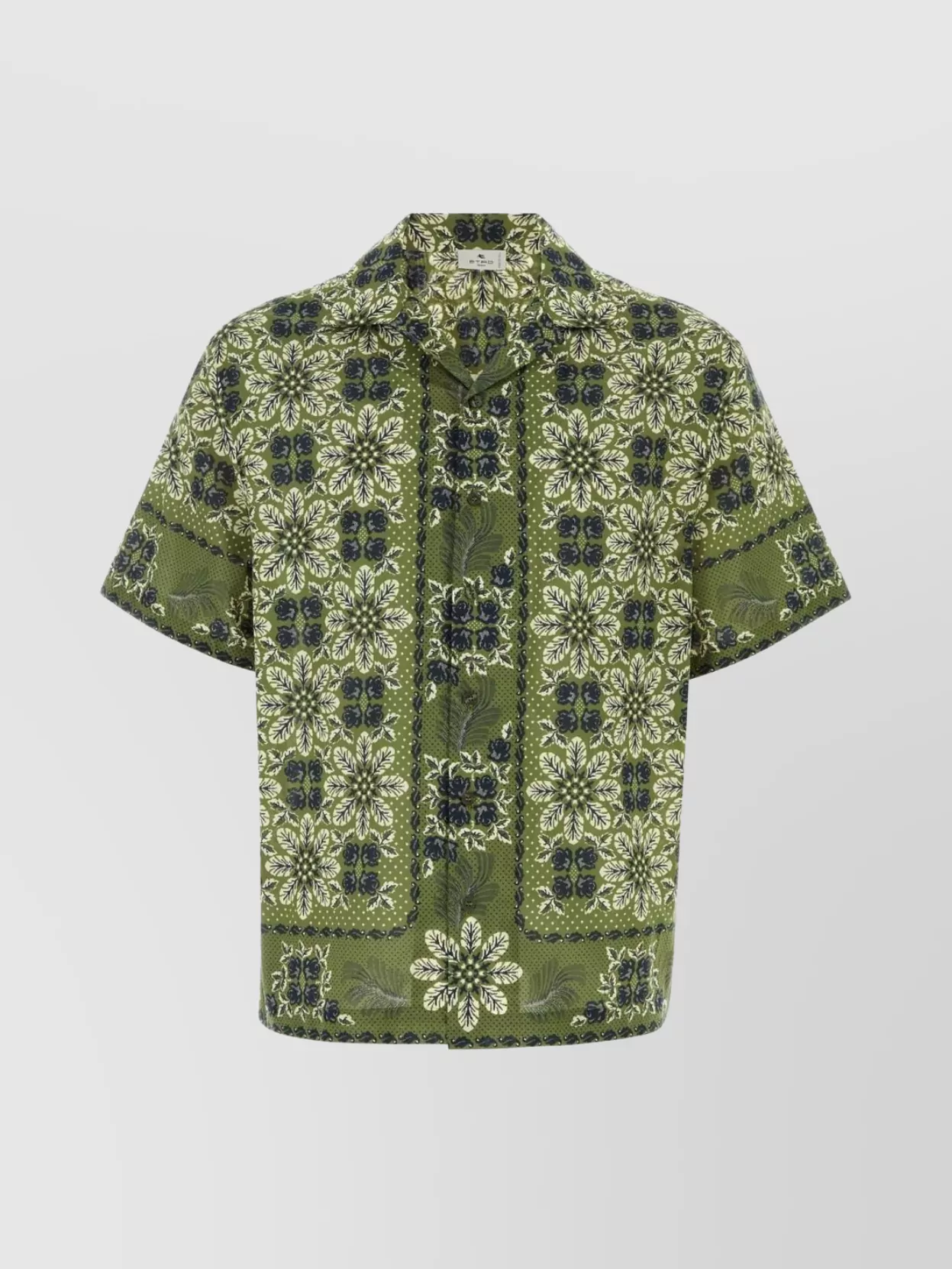 Shop Etro Cotton Shirt With Patterned Design And Short Sleeves
