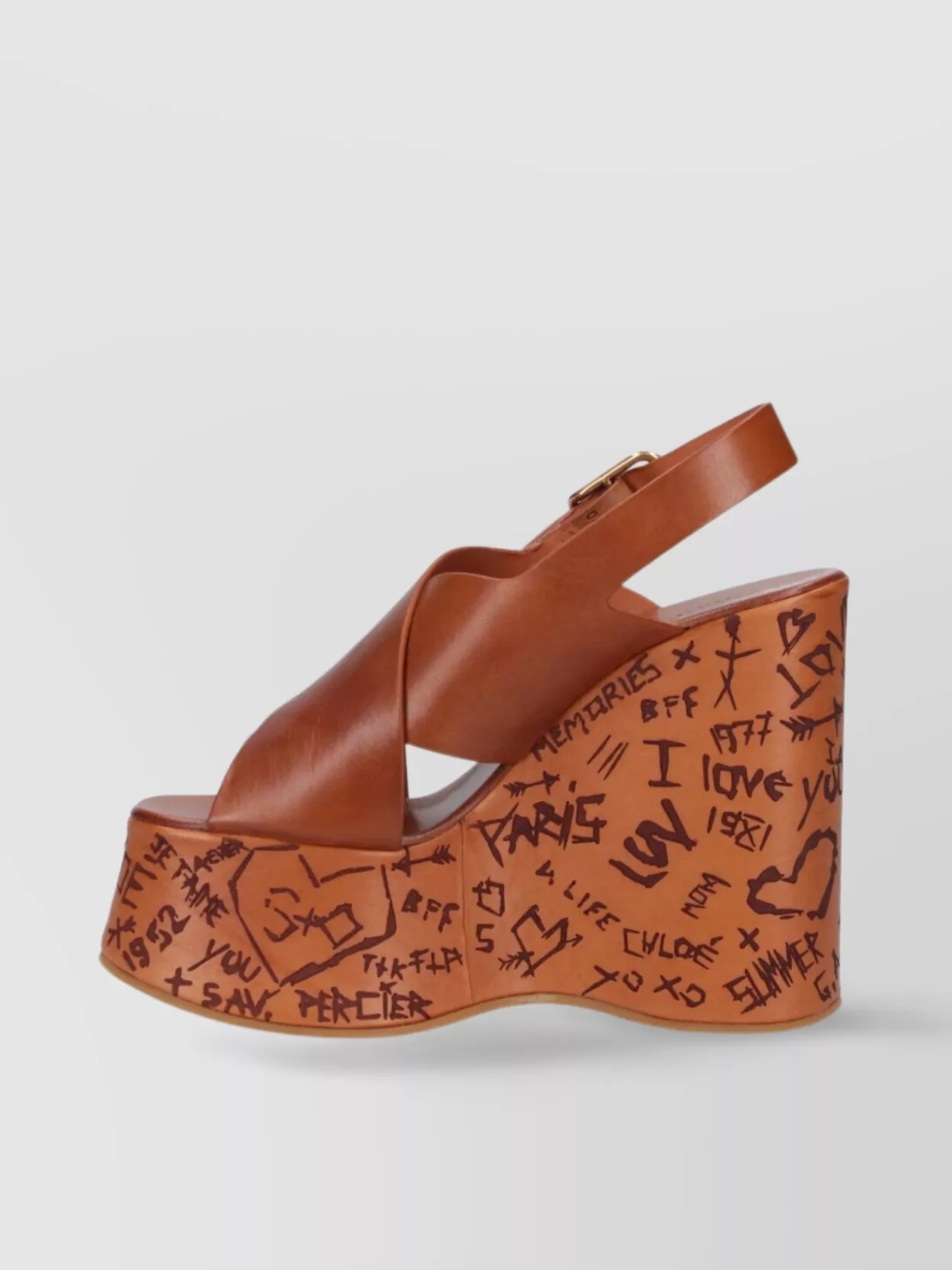 Chloé Strappy Cross Platform Wedge Sandals