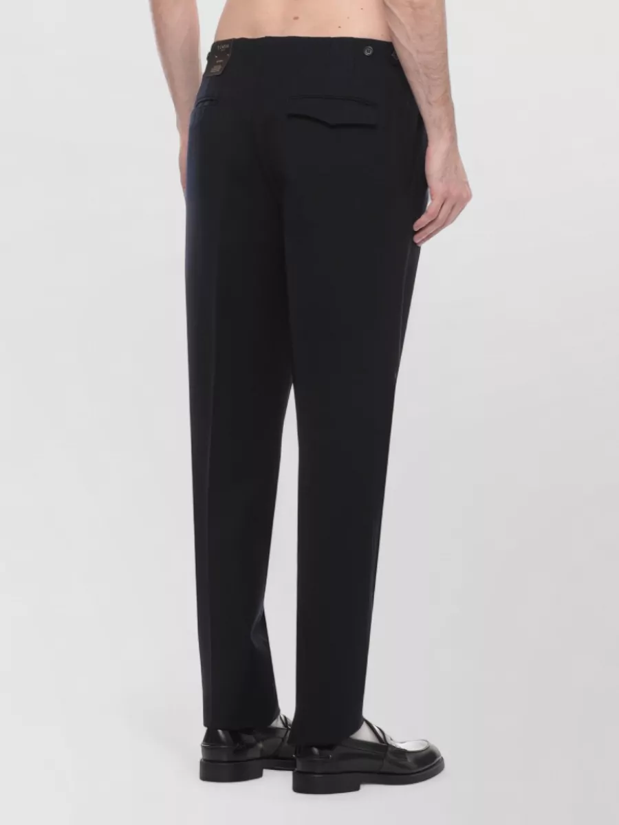 Incotex Wool Trousers Belt Loops Pleats Welt Pockets