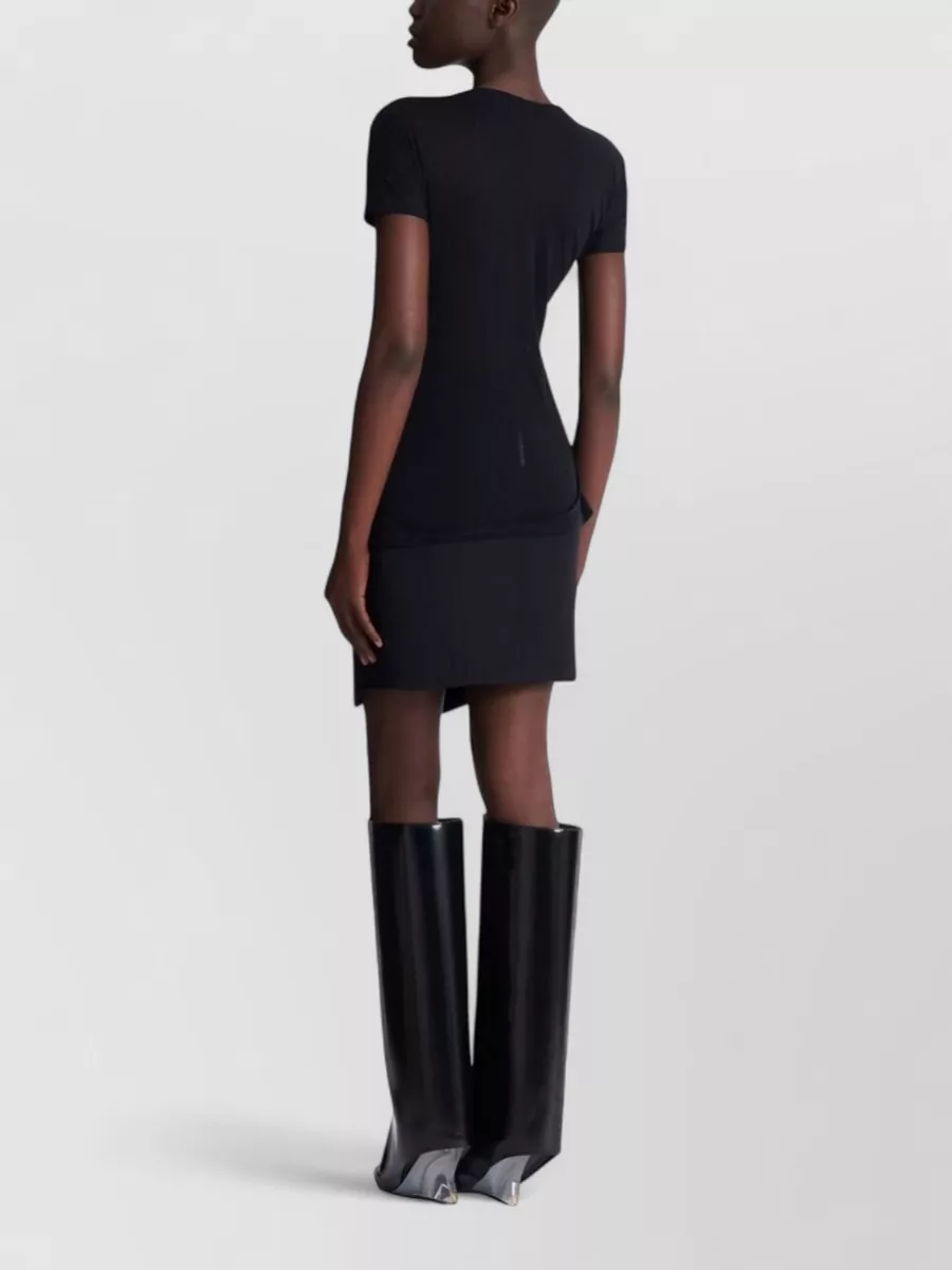 Balmain Cotton Top Draped Detail Ruched Sides