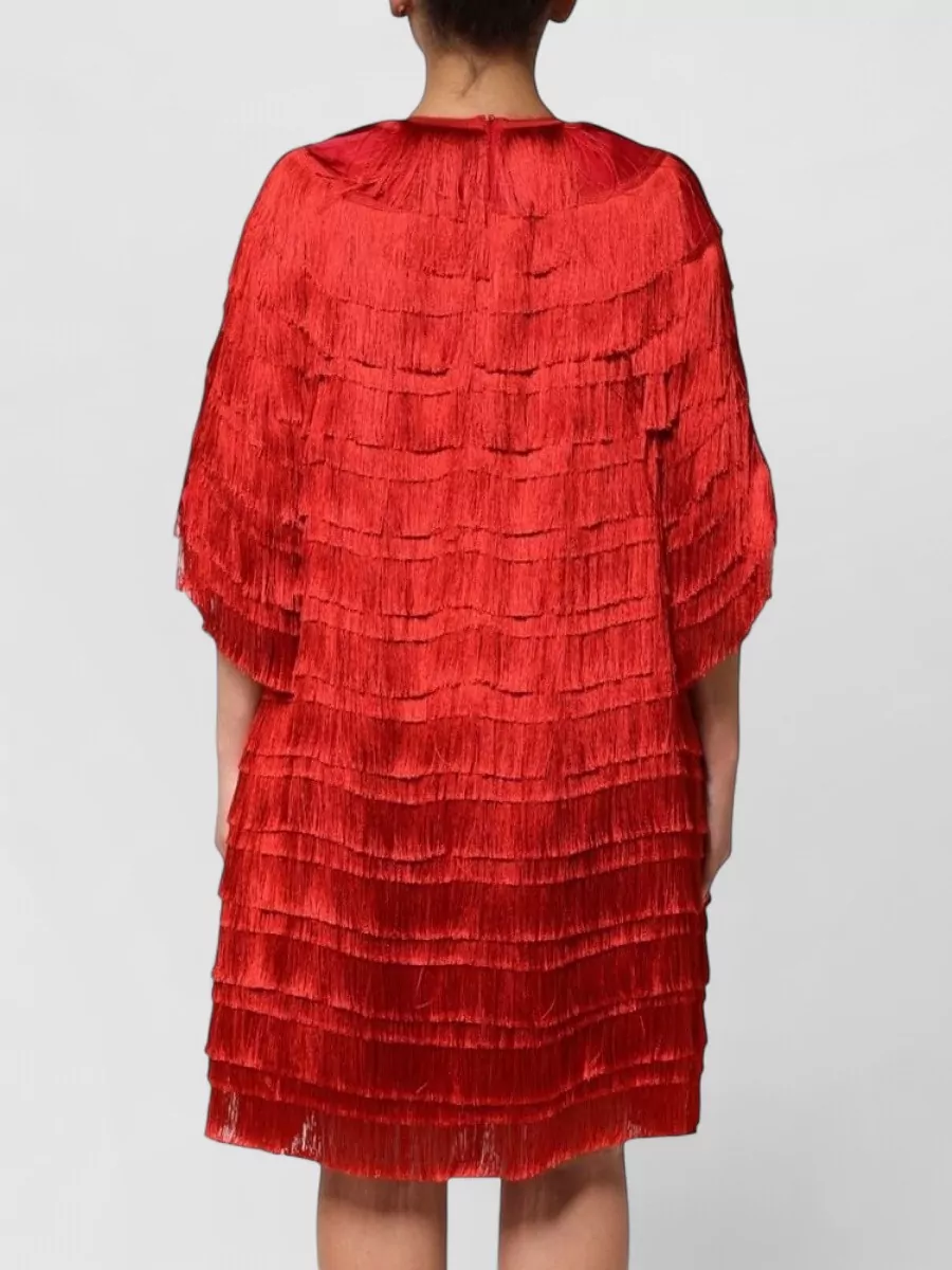 Dolce&Gabbana Silk Fringe Knee-Length Dress
