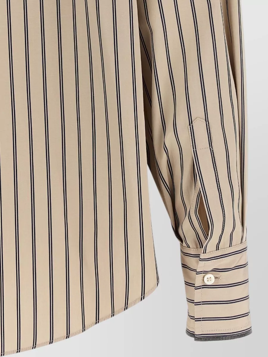 Brunello Cucinelli Striped Tie Detail Shirt