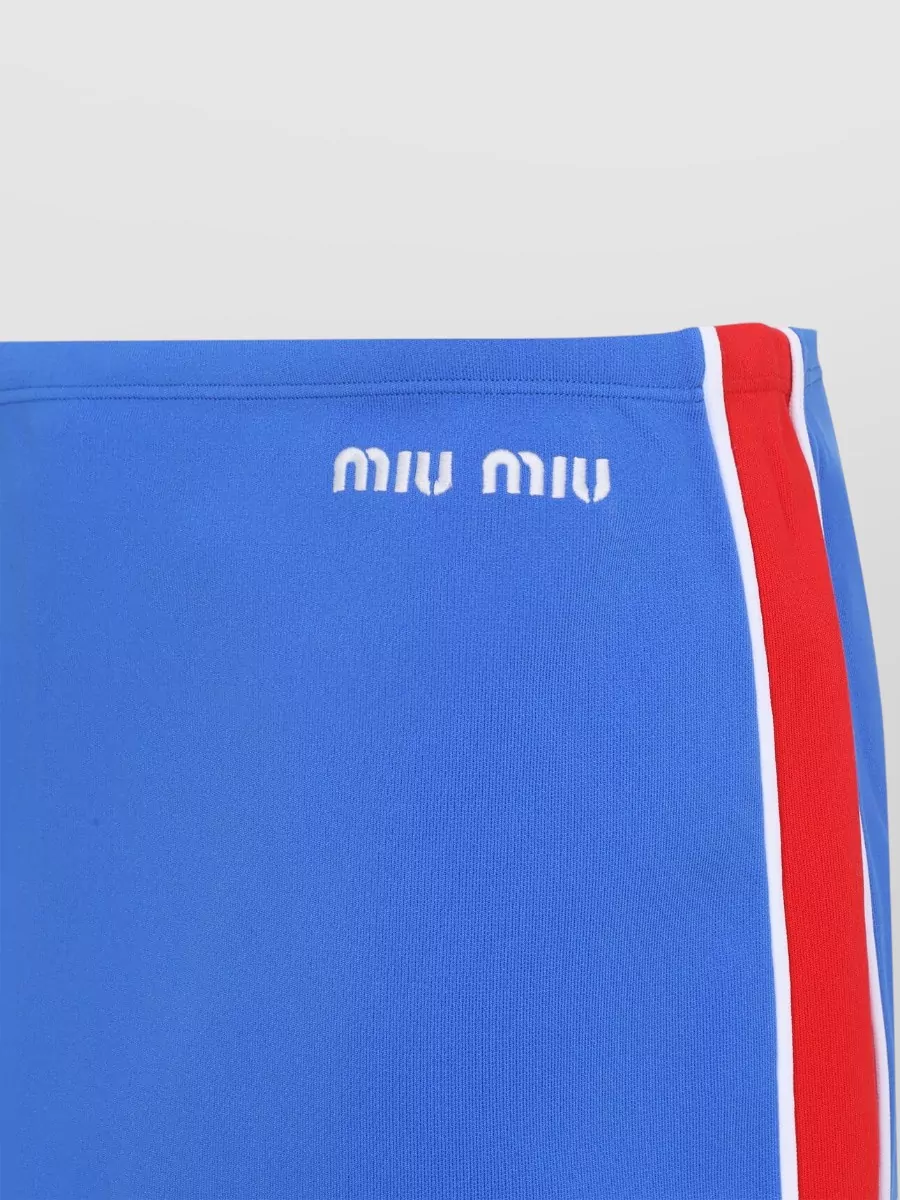 Miu Miu Side Stripe Skirt Elastic Waistband