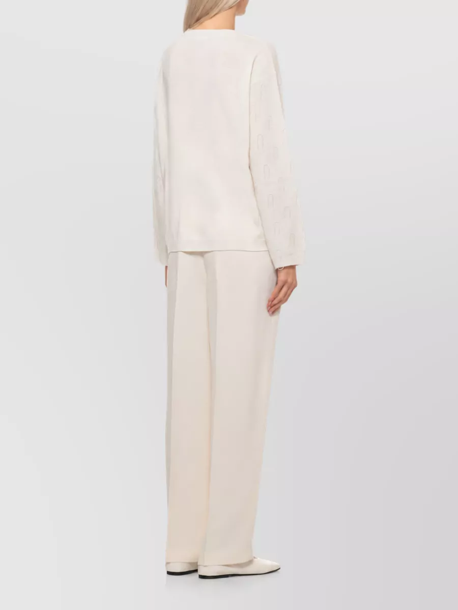 Fabiana Filippi Wool Silk Cashmere Crewneck Sweatshirt
