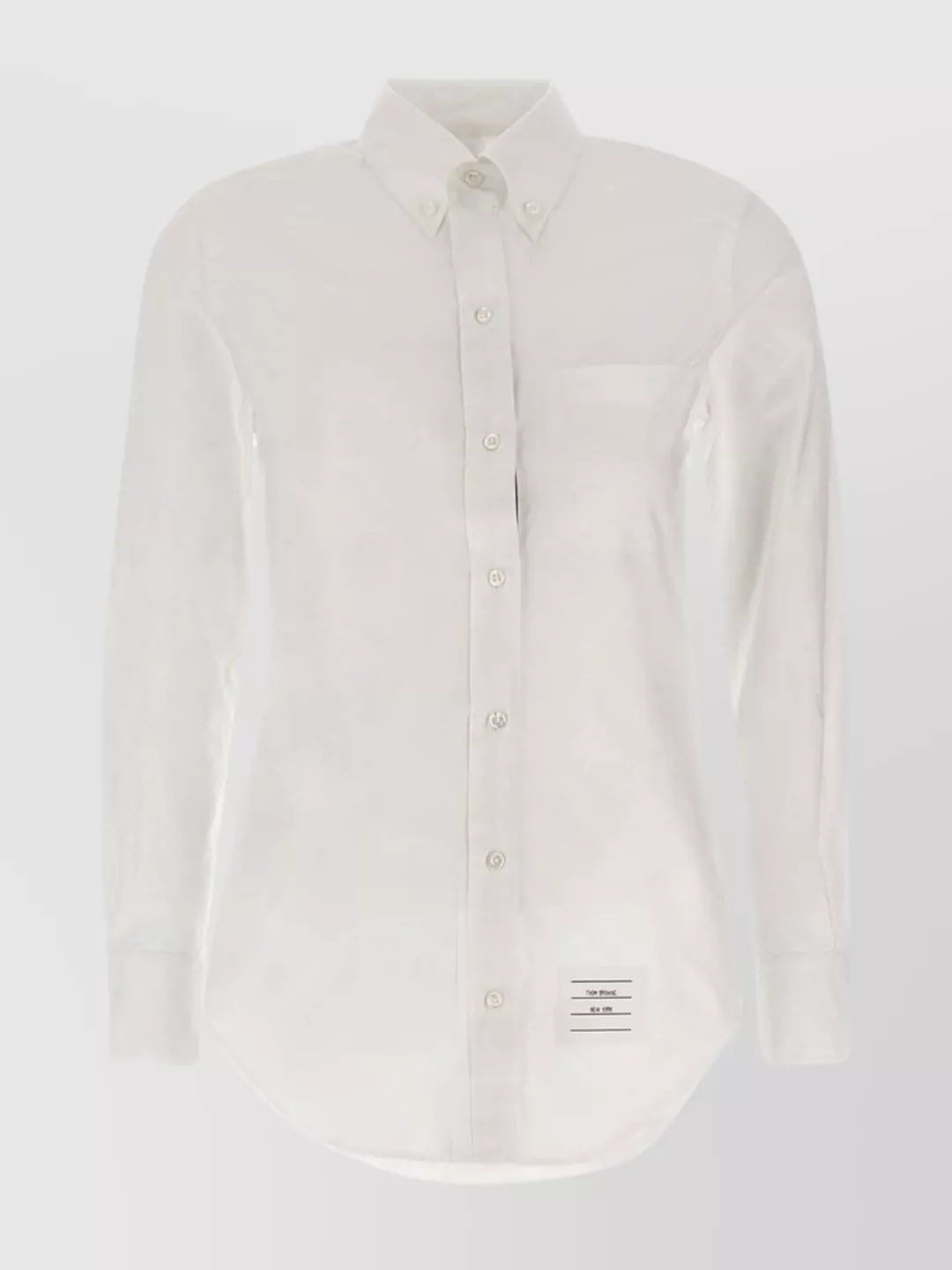 Shop Thom Browne Point Collar Cotton Poplin Shirt