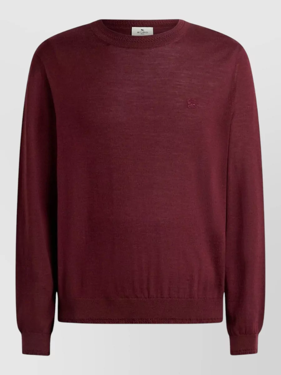 Etro silk wool ribbed crewneck jumper